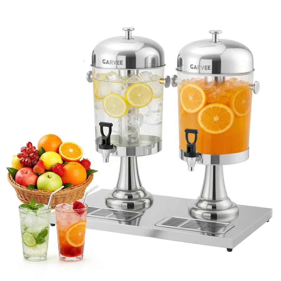 Studyset 4.4 Gallon Party Drink Dispenser, Stainless Steel Water Jar With Stand, Iced Beverage Drink Dispenser For Parties, Commercial Hot Cold Juicer For Parties, Weddings & Catering Events
